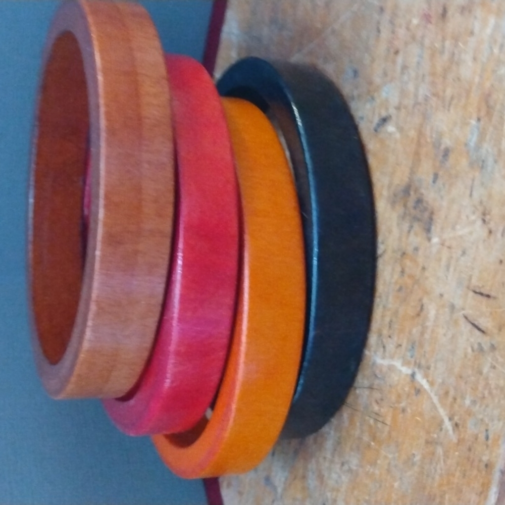 Set of four MCM bangle bracelets